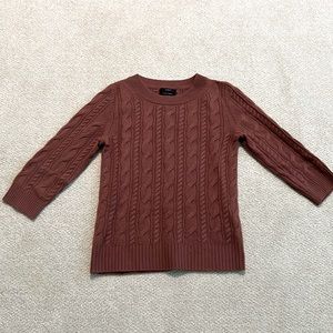 J. crew Italian cashmere 3/4 cable knit sweater in size small.